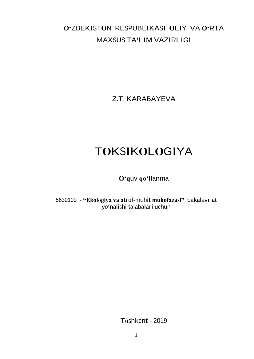 Toksikologiya
