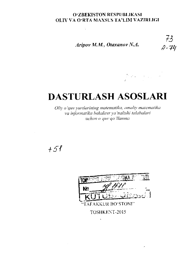 Dasturlash asoslari