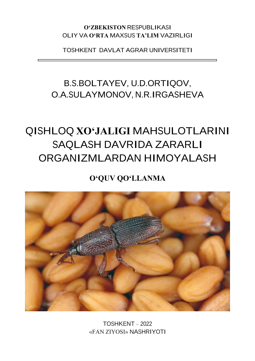 Qishloq xo'jaligi mahsulotlarini saqlash davrida zararli organizmlardan himoyalash