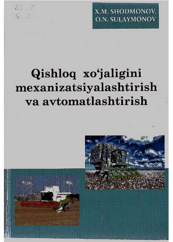 Qishloq xo'jaligini mexanizatsiyalashtirish va avtomatlashtirish