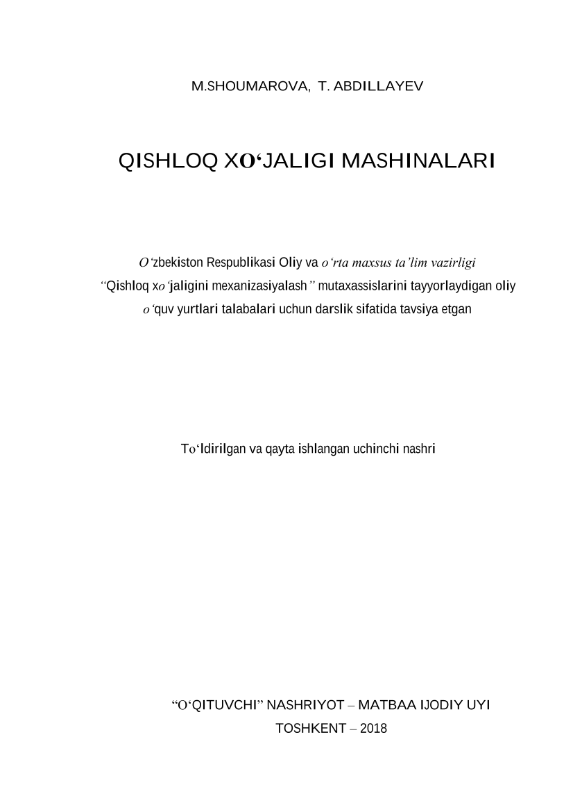 Qishloq xo'jaligi mashinalari